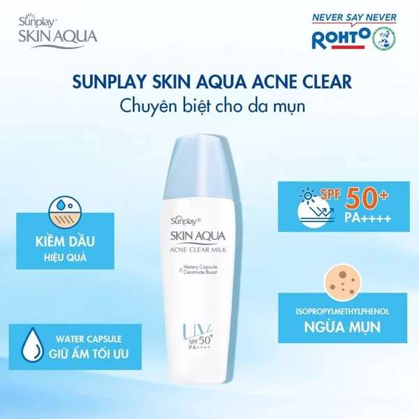 Kem chống nắng Sunplay Skin Aqua Acne Clear Milk
