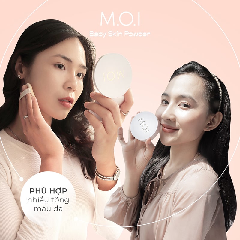 Phấn phủ dạng nén MOI Baby Skin Powder 10g