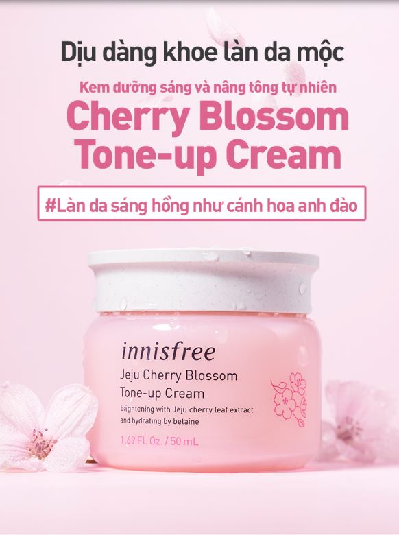 Kem Dưỡng Nâng Tông Da Innisfree Jeju Cherry Blossom