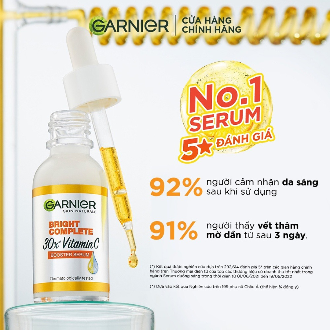 Tinh chất dưỡng sáng da 30x Vitamin C Garnier 30ml