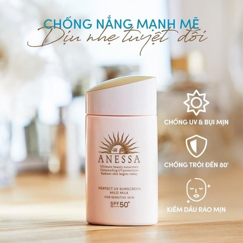 Anessa Kem Chống Nắng Mild Milk Nhật SPF50+ Anessa Kem Chống Nắng Mild Milk Nhật SPF50+
